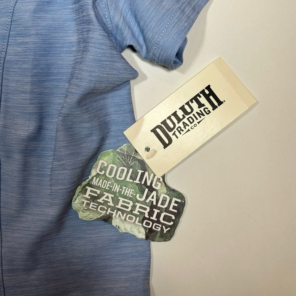 NWT Duluth Trading Co Women’s Light Blue Short Sleeve V-Neck Active Tee Size XS - Picture 5 of 8